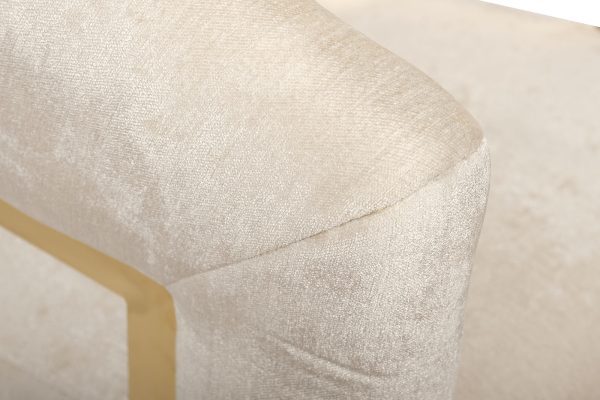 GY-DC8386GOLD-CR Стул велюр кремовый/золото 67*66*85см — изображение 3