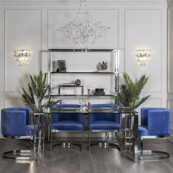 GY-DT06SS Стол обеденный прозр.стекло/хром 160*90*75см — изображение 5