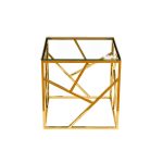 GY-ET2051214GOLD Стол журнальный прозр.стекло/золото 50*50*50см
