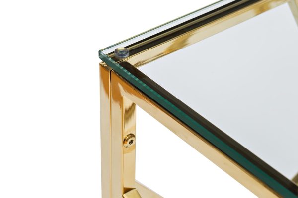 GY-ET2051214GOLD Стол журнальный прозр.стекло/золото 50*50*50см — изображение 3
