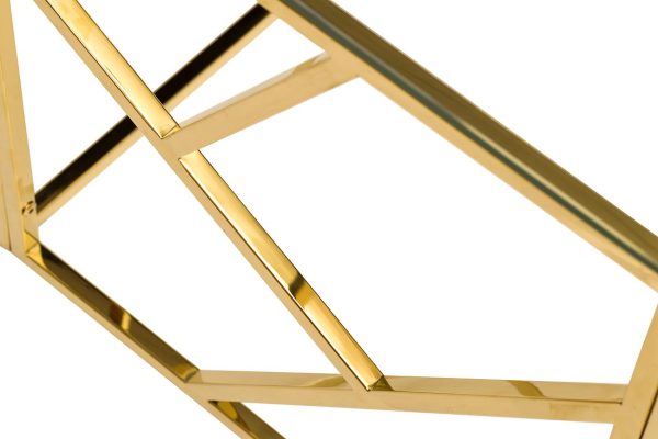 GY-ET2051214GOLD Стол журнальный прозр.стекло/золото 50*50*50см — изображение 4