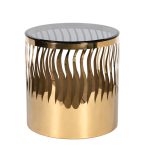GY-ET8149GOLD Стол журнальный "Wave" тонир.стекло/зол. d50*51см
