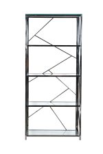 GY-SH8711BL Стеллаж стекло прозр/темн.хром 80*35*180см