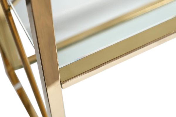 GY-SH8711GOLD Стеллаж стекло прозр/золото 80*35*180см — изображение 4