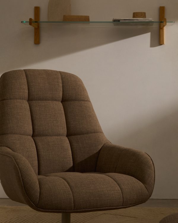 Jaspe Вращающееся кресло светло-коричневого цвета с серой отделкой металла — изображение 2