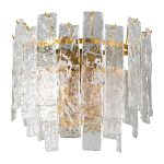 K2KG0998W-2B Бра "Ice" рифленое стекло/латунь L19*W36*H32см