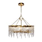 K2KG1102P-8A Люстра Tiara круглая латунь/стекло прозр. d80*h63см