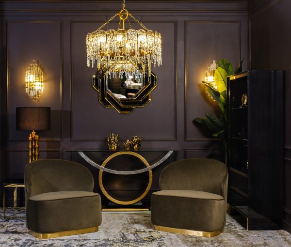 K2KG1102P-8A Люстра Tiara круглая латунь/стекло прозр. d80*h63см — изображение 4