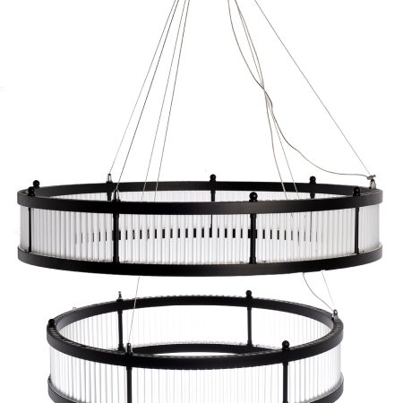 K2KM12852 Люстра Ancona Double круглая чёрный матовый/стекло прозр.