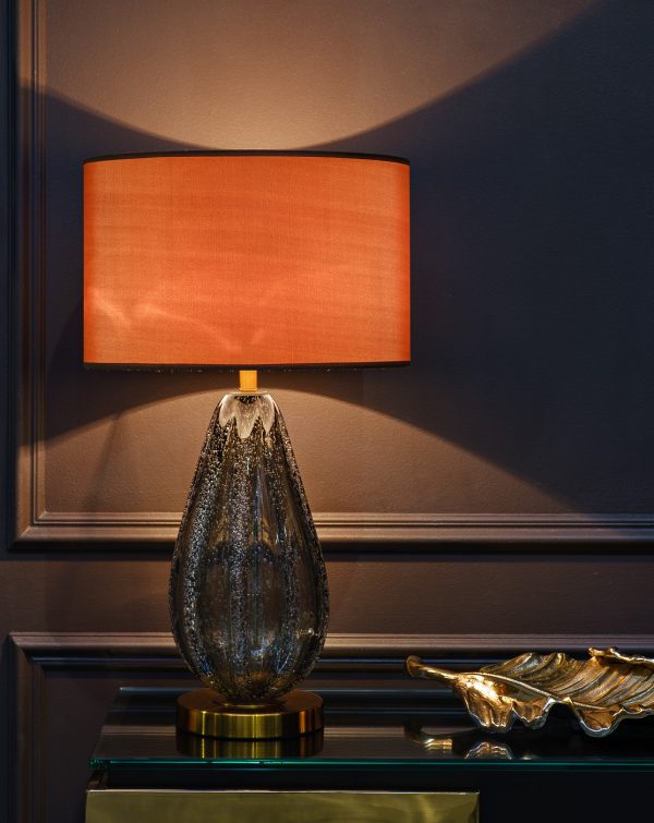 K2TL-07233 Лампа настольная сер-зел.стекло/плафон кор. 35*h.60см — изображение 2