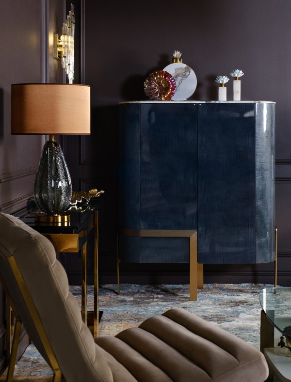 K2TL-07233 Лампа настольная сер-зел.стекло/плафон кор. 35*h.60см — изображение 3