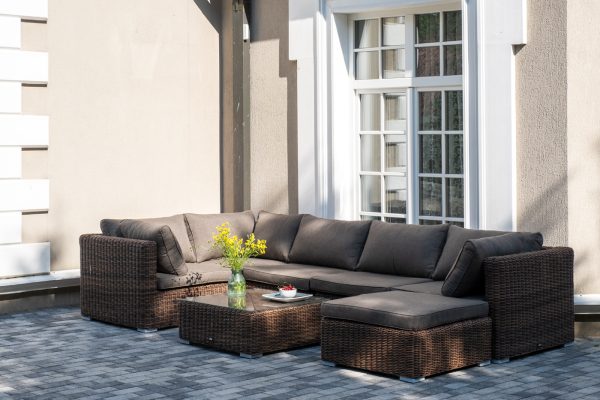 "Капри" трансформирующаяся лаунж-зона из искусственного ротанга, цвет коричневый — изображение 3