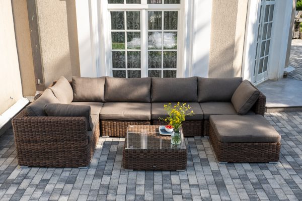 "Капри" трансформирующаяся лаунж-зона из искусственного ротанга, цвет соломенный — изображение 5