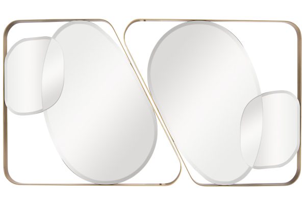 KFE1210 Зеркало в металлич. раме цвет золото  91*102см — изображение 2