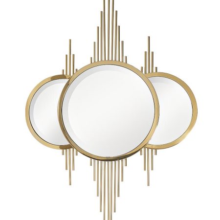 KFE1230 Зеркало декоративн. с метал. декором золото 80*120см