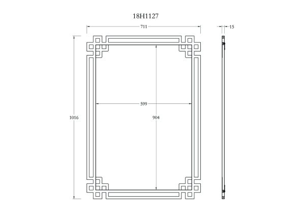 KFE1270 Зеркало в металлич.раме цвет золото 71*102см — изображение 3