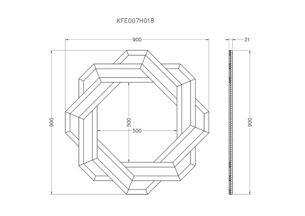 KFE7H018 Зеркало 900х900х21 — изображение 3