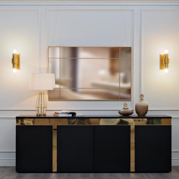 KFG047 Зеркало в металлич. раме цвет золото 90*140см — изображение 4