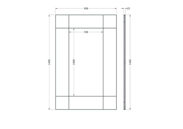 KFG048 Зеркало в металлич. раме цвет хром 90*140см — изображение 4