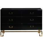 KFG057 Комод черный 6 ящиков 120*42*82см