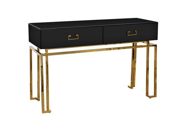 KFG058 Консоль черная 2 ящика  120*42*77см — изображение 2