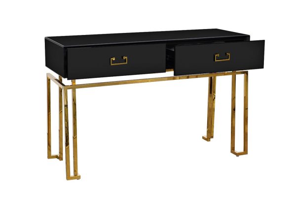 KFG058 Консоль черная 2 ящика  120*42*77см — изображение 3