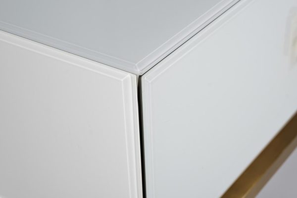 KFG070 Консоль 2 ящика белая/золото 120*42*77см — изображение 5