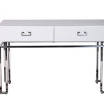 KFG070-NI Консоль 2 ящика белая/хром  120*42*77см