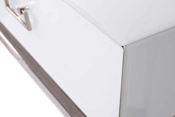 KFG070-NI Консоль 2 ящика белая/хром  120*42*77см — изображение 4