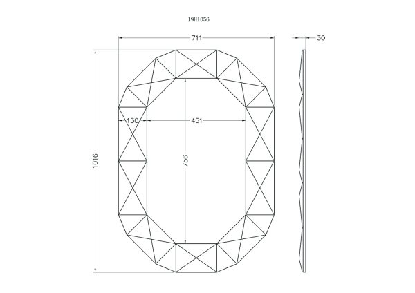 KFG079 Зеркало в зеленой зеркальной раме 101*71*3см — изображение 3