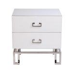 KFG085-NI Тумба 2 ящика белая/хром 55*40*58см