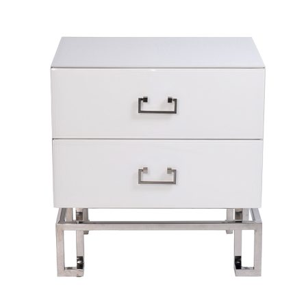 KFG085-NI Тумба 2 ящика белая/хром 55*40*58см