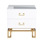 KFG085 Тумба 2 ящика белая/золото 55*40*58см