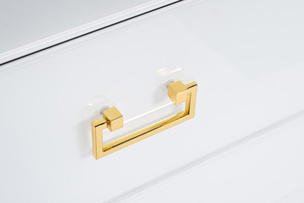 KFG085 Тумба 2 ящика белая/золото 55*40*58см — изображение 4