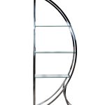 KFG087 Стеллаж "Полусфера" прозрачное стекло/хром 71*48*202см