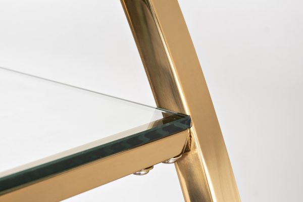 KFG087/1 Стеллаж "Полусфера" прозрачное стекло/золото блестящий 71*48*202см — изображение 4