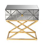 KFG090 Тумба с матовой зерк.отделкой каркас металл.  60*40*60см