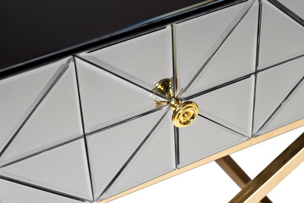 KFG090 Тумба с матовой зерк.отделкой каркас металл.  60*40*60см — изображение 4