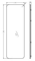 KFG099 Зеркало в металлической раме цвет хром 60*180см — изображение 3