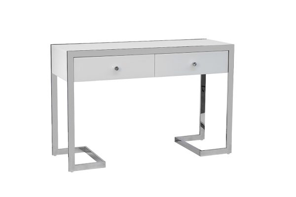 KFG103 Консоль 2 ящика белая/хром  120*42*79см — изображение 2