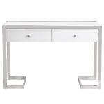 KFG103 Консоль 2 ящика белая/хром  120*42*79см