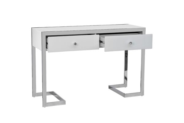 KFG103 Консоль 2 ящика белая/хром  120*42*79см — изображение 3