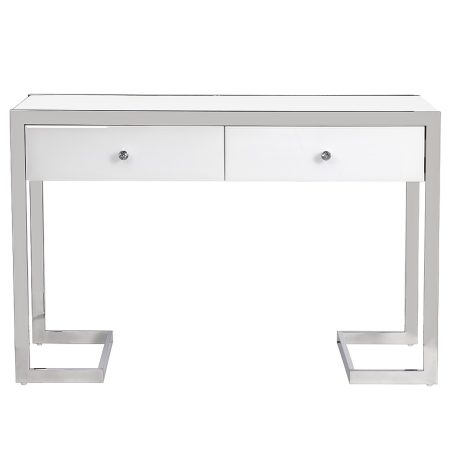 KFG103 Консоль 2 ящика белая/хром 120*42*79см