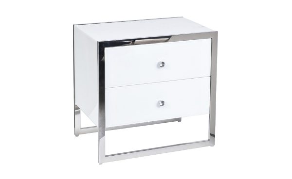 KFG104 Тумба с 2-мя ящиками белая/хром 60*40*58см — изображение 2