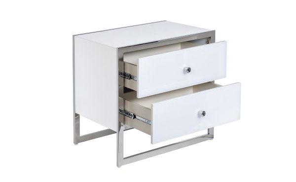 KFG104 Тумба с 2-мя ящиками белая/хром 60*40*58см — изображение 3