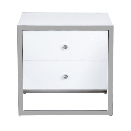 KFG104 Тумба с 2-мя ящиками белая/хром 60*40*58см