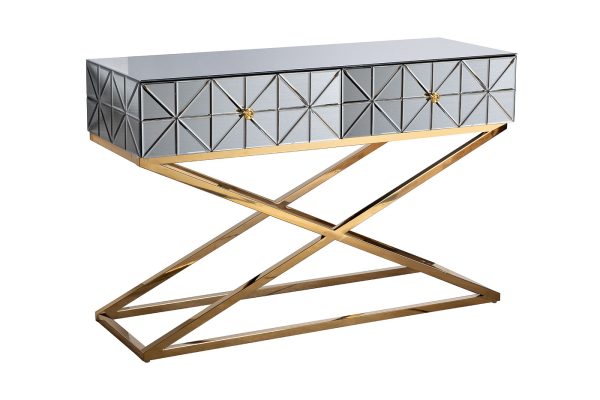 KFG113 Консоль с матовой зерк. отделкой 2 ящика 120*42*78см — изображение 2