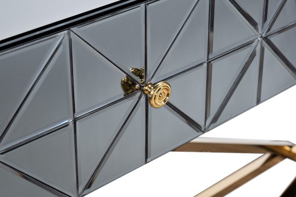 KFG113 Консоль с матовой зерк. отделкой 2 ящика 120*42*78см — изображение 4