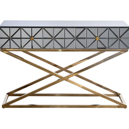 KFG113 Консоль с матовой зерк. отделкой 2 ящика 120*42*78см