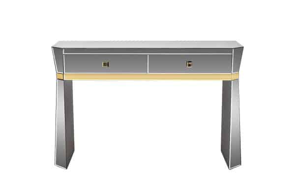 KFG125 Консоль 2 ящика с золотистой отделкой 120*42*79см